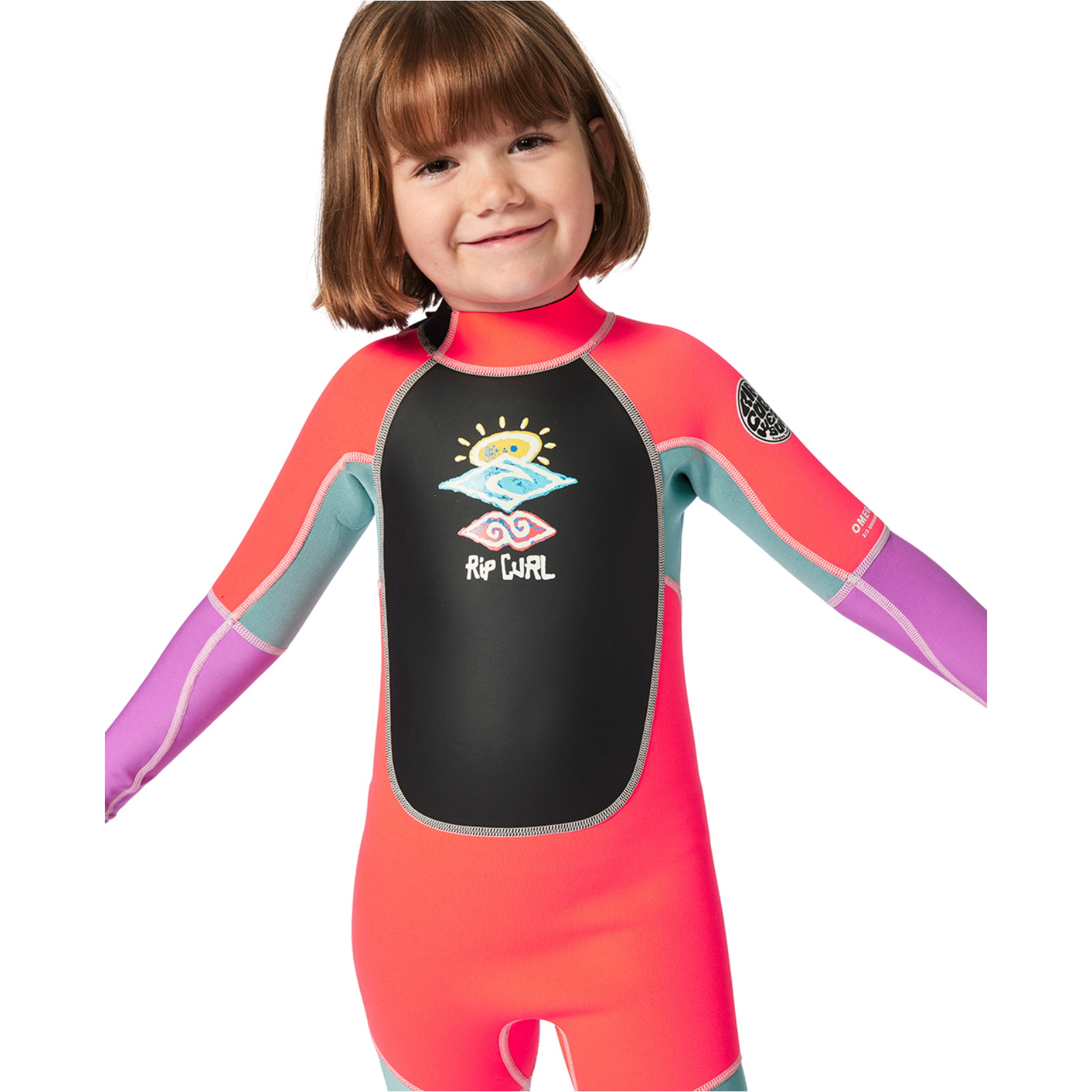 2026 Rip Curl Groms Omega 1.5mm Back Zip Easy On / Off Wetsuit 002TSP - Hot Pink